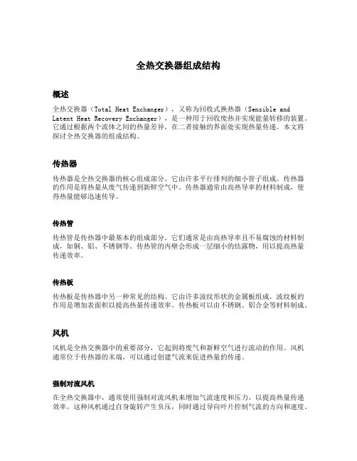 全热交换器组成结构
