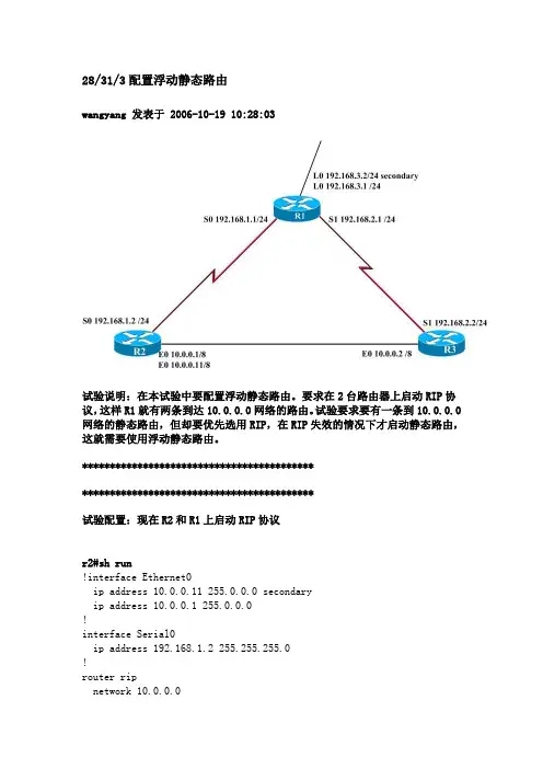 28313配置浮动静态路由