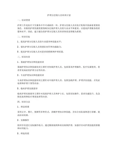 护理分层级人员培训计划