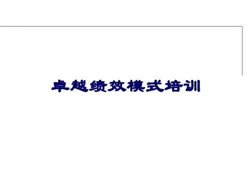 卓越绩效评估(培训资料)资料重点