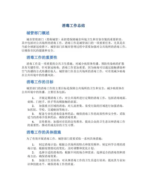 消毒工作总结城管
