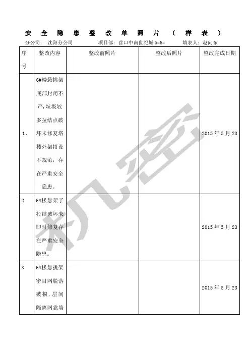 安全隐患整改回复照片格式