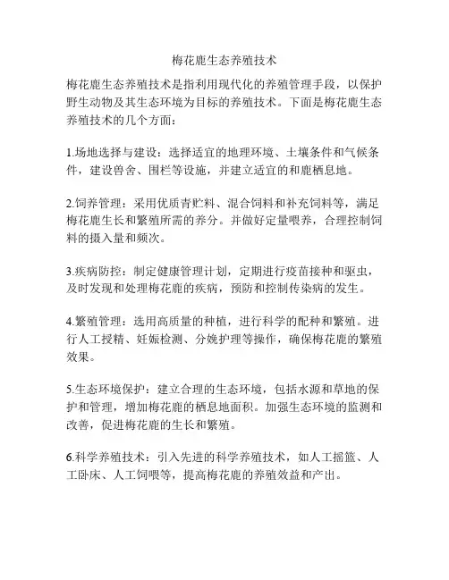 梅花鹿生态养殖技术