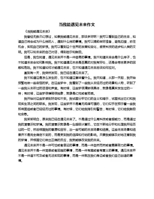 当我能遇见未来作文