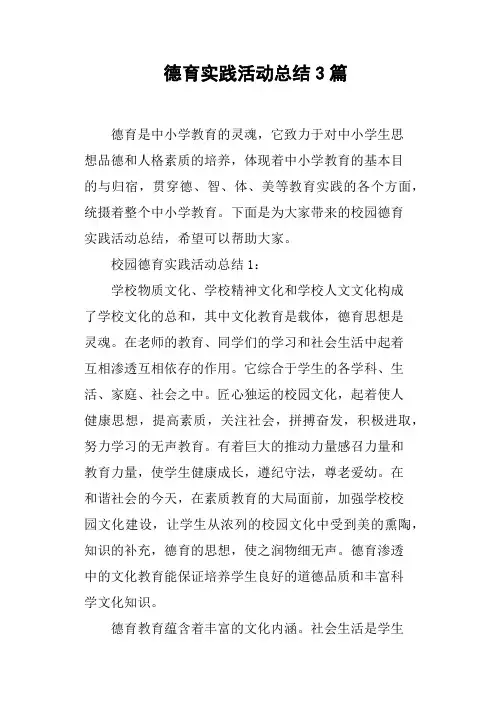 德育实践活动总结3篇