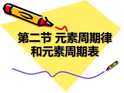 高中化学鲁科版 必修2第一章  第2节 元素周期律与元素周期表