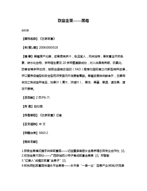 致富金果——黑莓