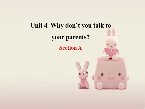 公开课获奖《Unit 4 Why don’t you talk to  Section A教学课件 