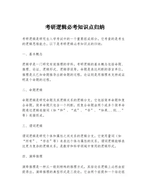 考研逻辑必考知识点归纳