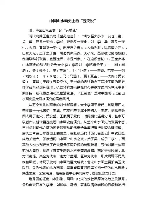 中国山水画史上的“五变说”