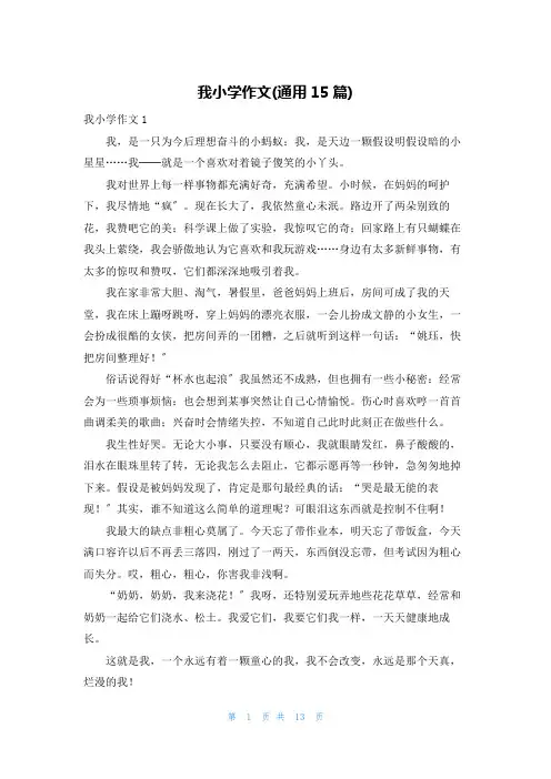 我小学作文(通用15篇)