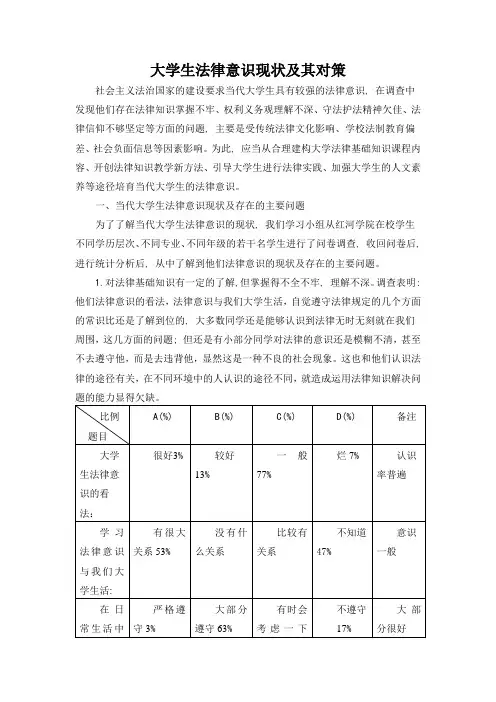 大学生法律意识现状及其对策Microsoft Word 文档 (2)