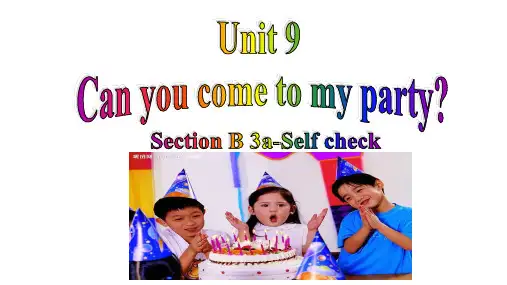 人教版八年级英语(上学期)Unit9SectionB(3a-SelfCheck)课件