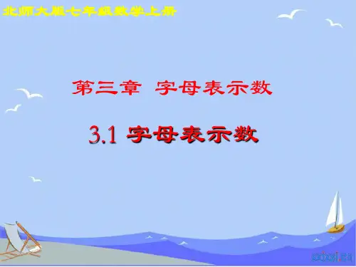 【北师大版】初中七年级数学上册第3章整式及其加减课件