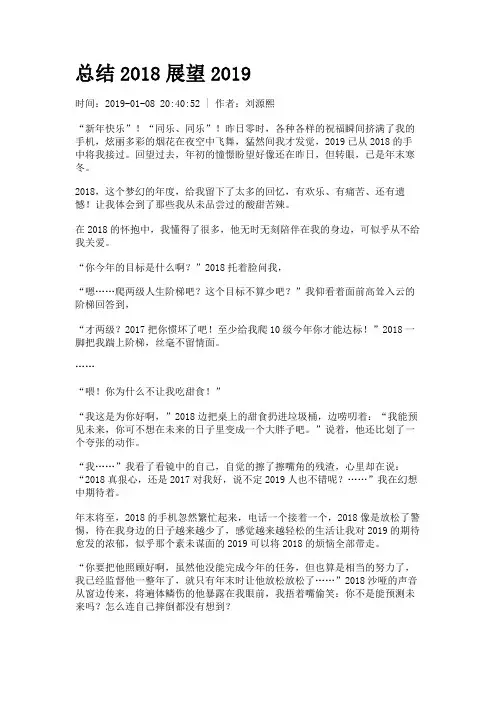总结2018展望2019