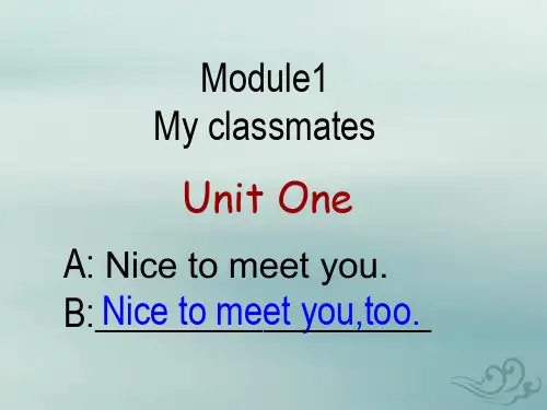 七年级英语上册module1 unit1 教学课件(新版)外研版
