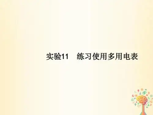 (新课标)2019版高考物理一轮复习 实验11 练习使用多用电表课件