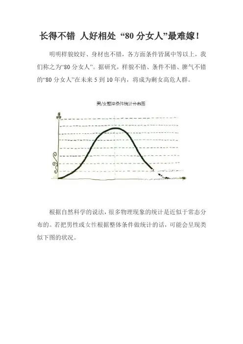 长得不错 人好相处 “80分女人”最难嫁