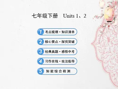 2019-2020学年度最新初中英语全程复习方略课件(教材复习案)七年级下册Units1、2(译林牛津版)