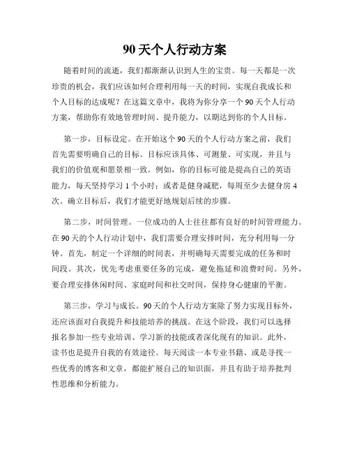 90天个人行动方案
