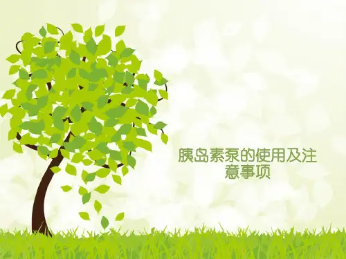 胰岛素泵的使用注意事项
