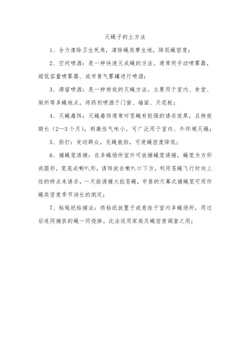 灭蝇子的土方法