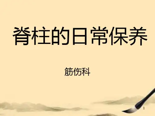 脊柱的日常保养PPT课件