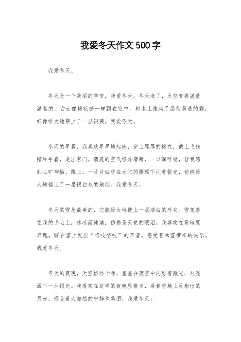 我爱冬天作文500字