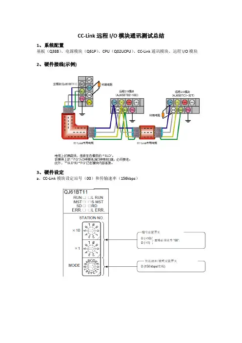 CC-Link远程IO模块通讯测试