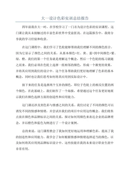 大一设计色彩实训总结报告
