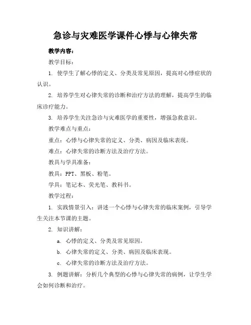 急诊与灾难医学课件心悸与心律失常