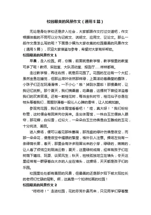 校园最美的风景作文（通用5篇）