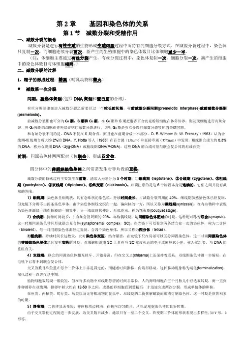 高一生物必修2第二章知识点.总结