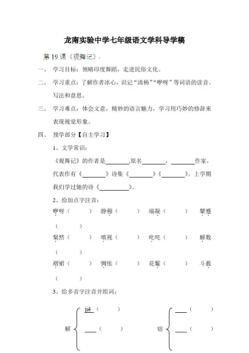 观舞记导学案