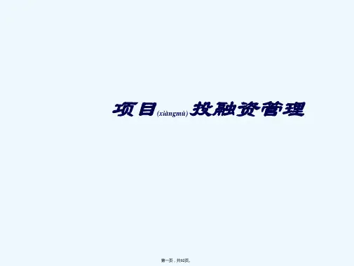 《企业投融资管理》PPT课件