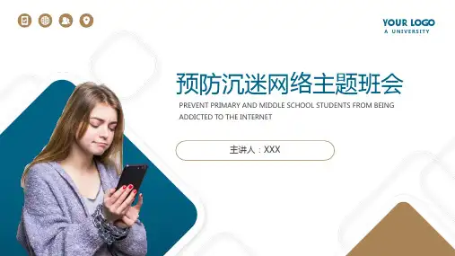 预防沉迷网络主题班会PPT课件(带内容)