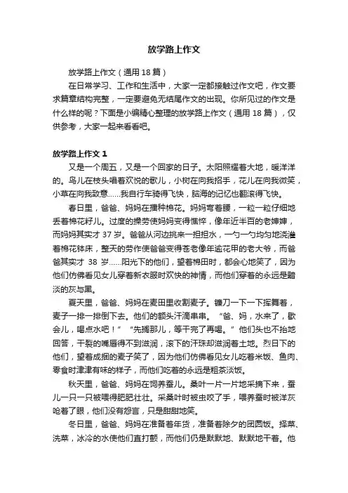 放学路上作文