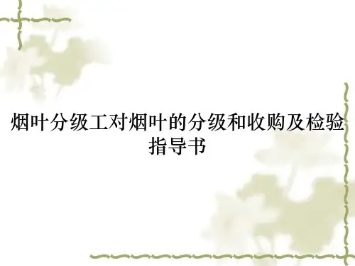 烟叶分级工对烟叶的分级和收购及检验指导书