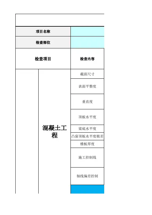 第三方检查— 土建在建标段实测实量评分表