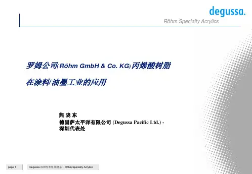 德固赛树脂产品资料PPT精选文档