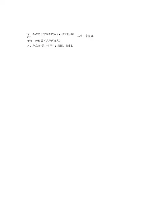 三星家族人员组成员