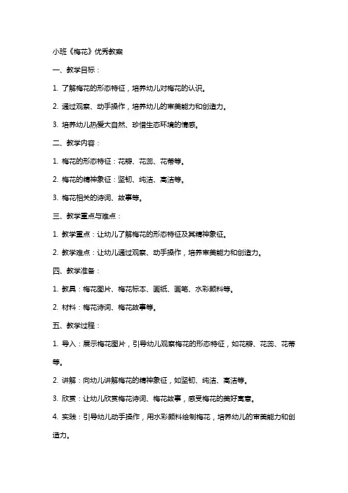 小班《梅花》教案