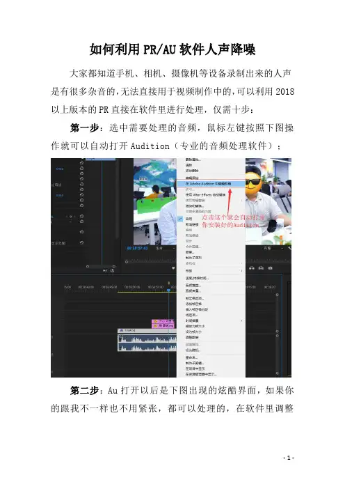 如何利用PR和AU软件进行人声降噪
