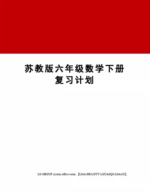 苏教版六年级数学下册复习计划