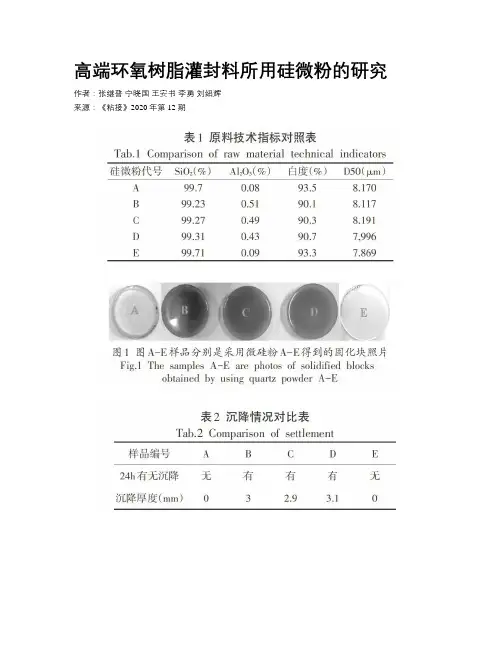 高端环氧树脂灌封料所用硅微粉的研究