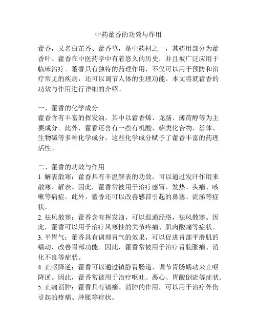 中药藿香的功效与作用