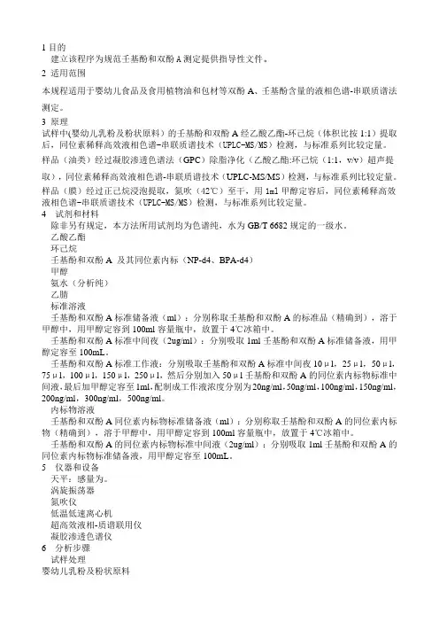 壬基酚和双酚A检测方法