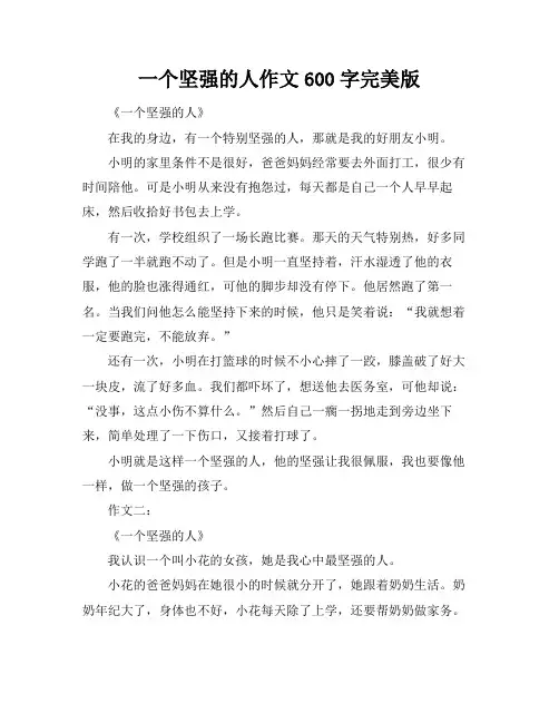 一个坚强的人作文600字完美版