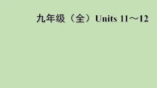 2021--2022学年人教版英语 九年级(上) Units 11～14单元重难点梳理