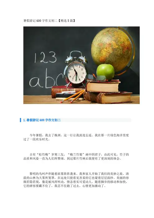 暑假游记600字作文初二【精选5篇】 